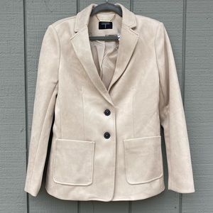 T by Tahari Bone Faux Leather Suede Blazer